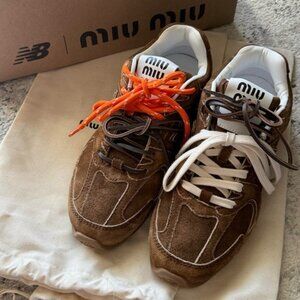 Miu Miu x New Balance Beige Trainers
